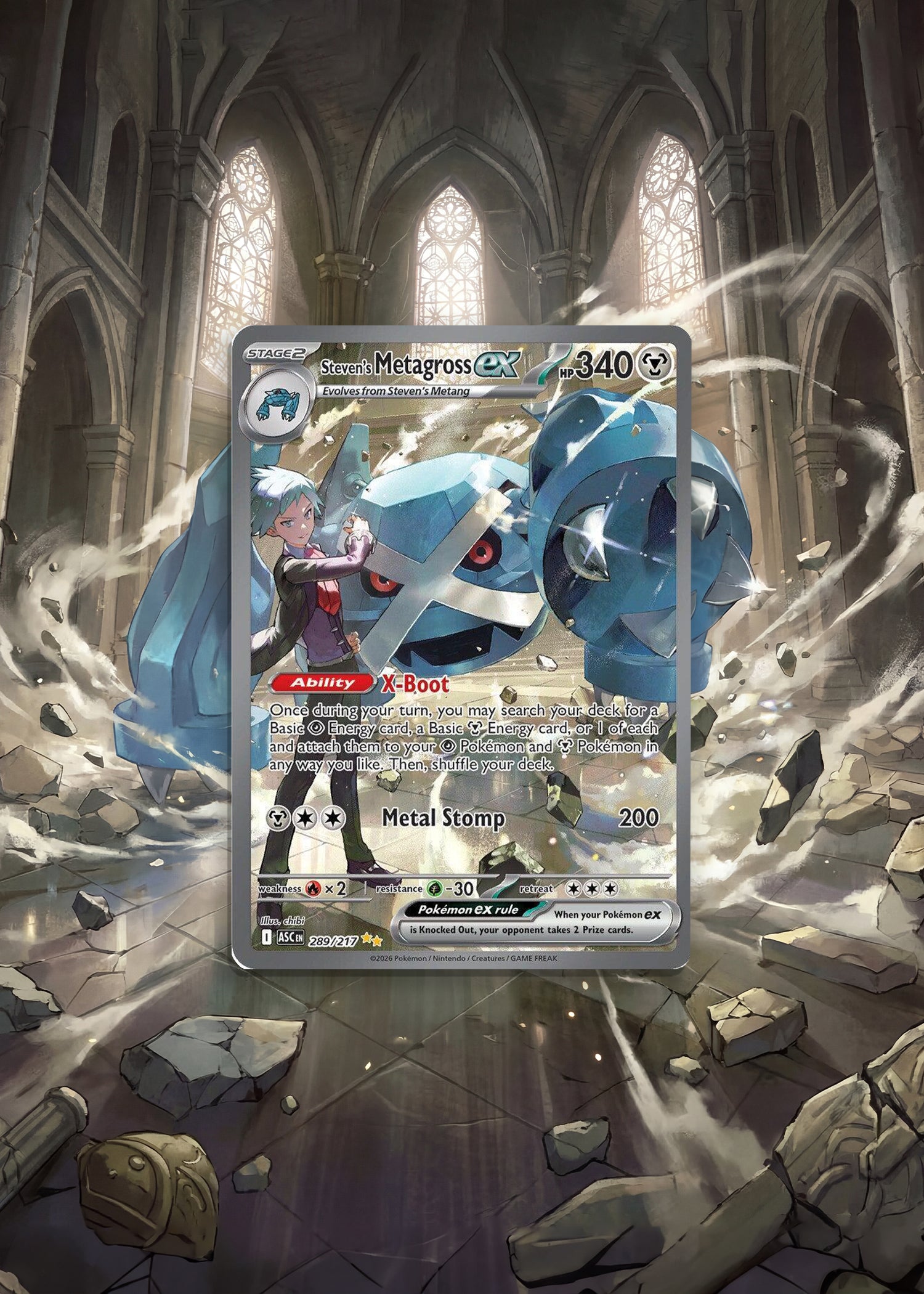 Ascended Heroes | Steven's Metagross EX SIR | Digital Download | 5x7" Extended Art Print