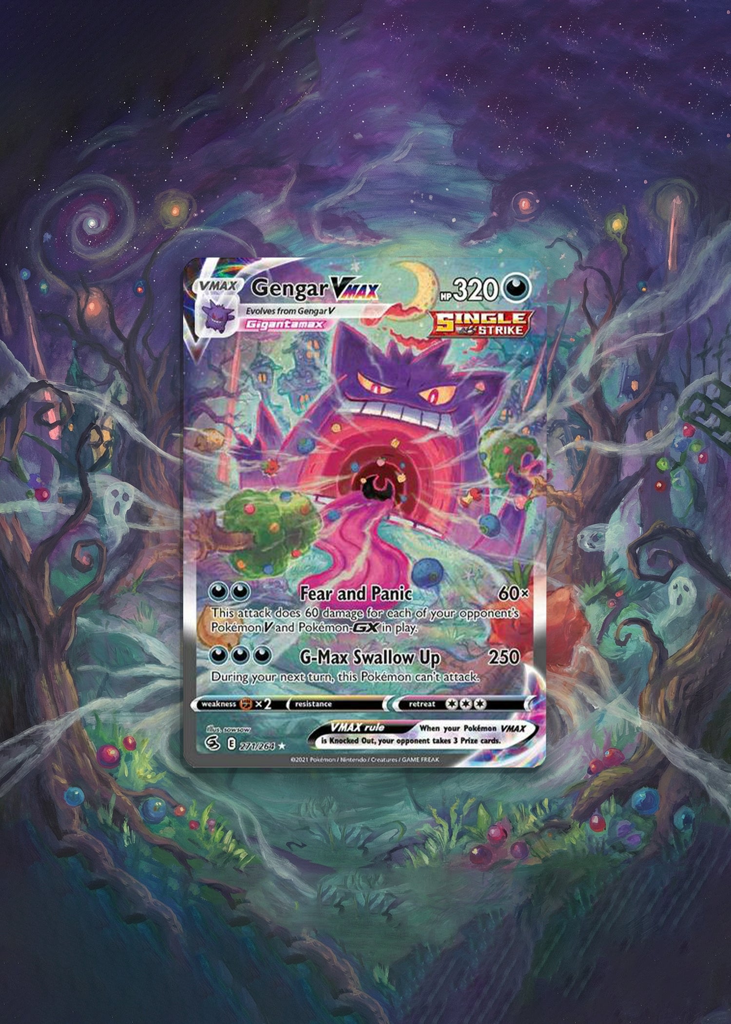 Fusion Strike | Gengar VMAX Alternate Art Secret Rare | Digital Download | 5x7" Extended Art Print