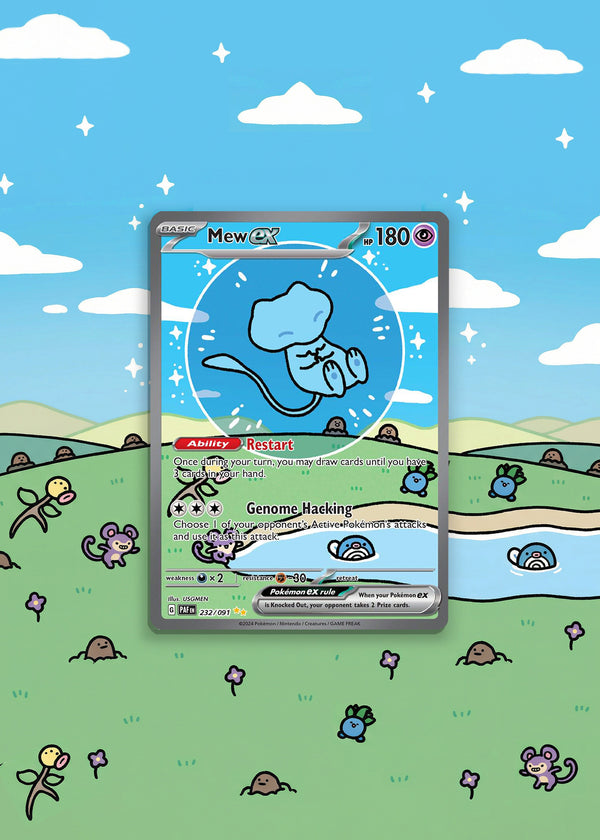 Paldean Fates | Mew EX SIR | Digital Download | 5x7" Extended Art Print