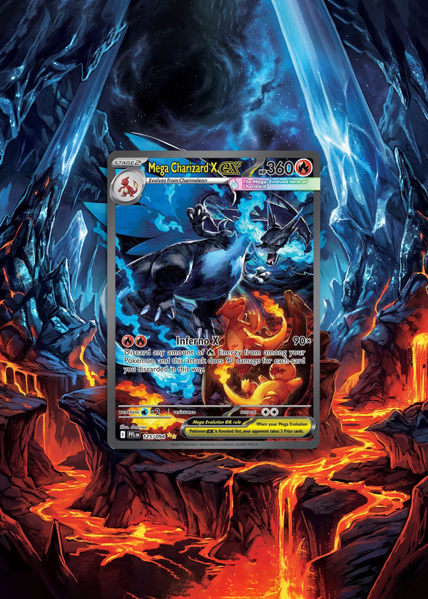 Phantasmal Flames | Mega Charizard X EX SIR | Digital Download | 5x7" Extended Art Print