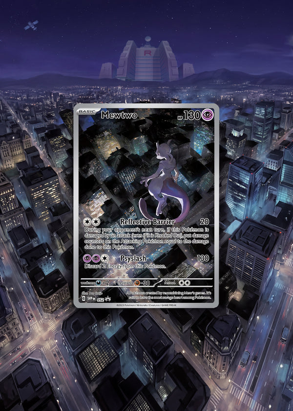 Scarlet & Violet Base Set | Mewtwo Promo | Digital Download | 5x7" Extended Art Print